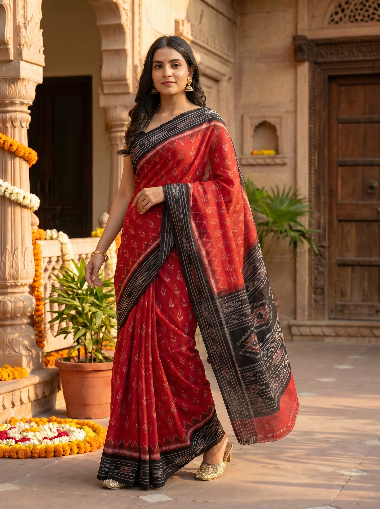 sambalpuri red saree 2.2