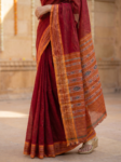 sambalpuri red saree wide border 3
